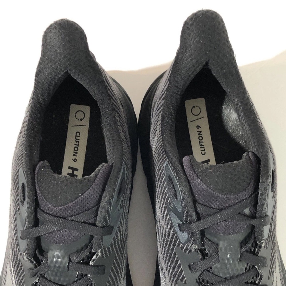 HOKA Black Clifton 9 Triple Black Running Shoes Men’s - Picture 5 of 9